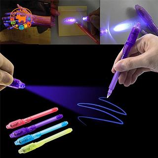 CANAMEK Mới 2 in1 Bút Mực Vô Hình Có Ánh Sáng UV Magic Bí Mật Tin Nhắn Đánh Dấu Spy CSF