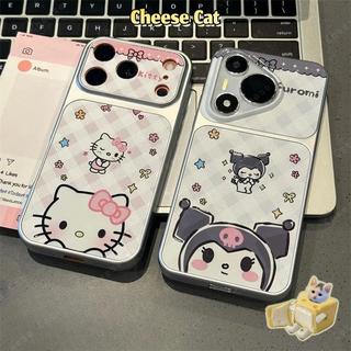 KT Ốp Điện Thoại Da Cao Cấp Kitty Mèo Kurom Cho iPhone 12 13 11 14 Plus 15 16 17 Pro Max 17 Air Xs Max XR