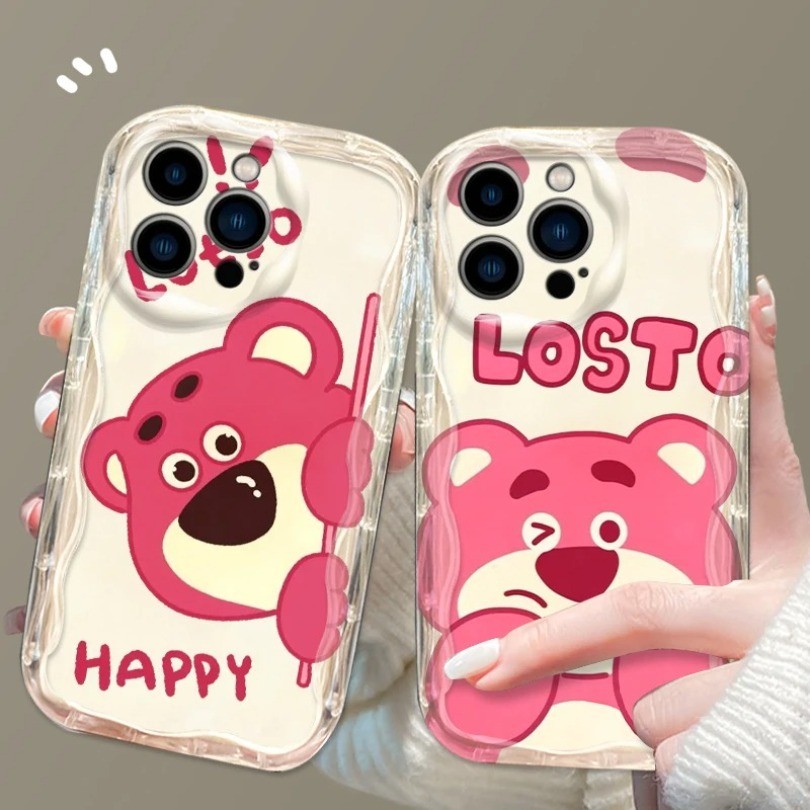Dành Cho Tecno Spark 10 Pro 20C 10C 30 30C GO1 1S GO 2025 GO 2024 Camon 30 Phim Hoạt Hình Dễ Thương L-Lotso Gấu Hồng 3D Wave Case Bìa Mềm