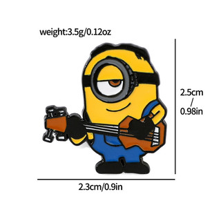6 Cái / bộ Ngộ nghĩnh Minions Kim Loại Men Pin Kawaii Hoạt Hình Thổ Cẩm Cho Ba Lô Mũ Quần Áo Giáng Sinh
