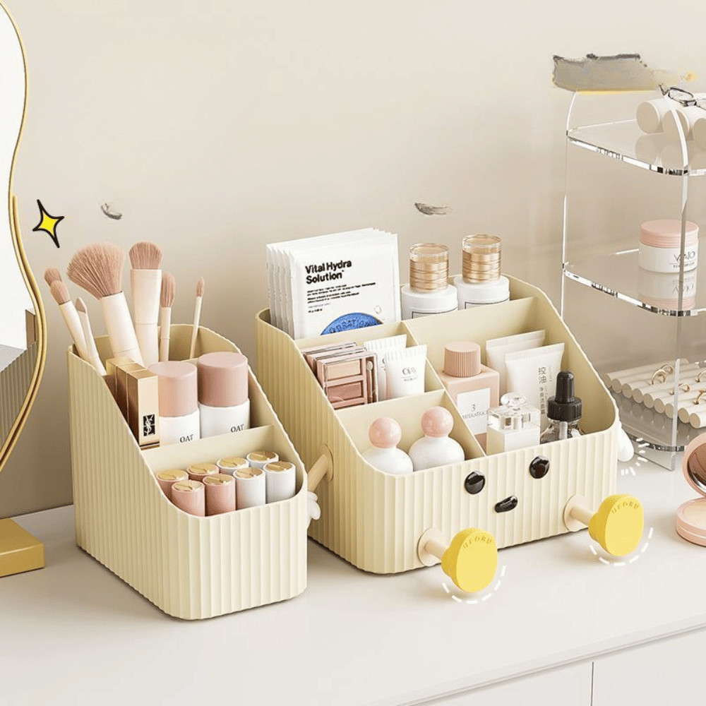 Hộp đựng mỹ phẩm để bàn đa năng, Khay chia ngăn đựng đồ trang điểm, skincare nhựa Acrylic cao cấp