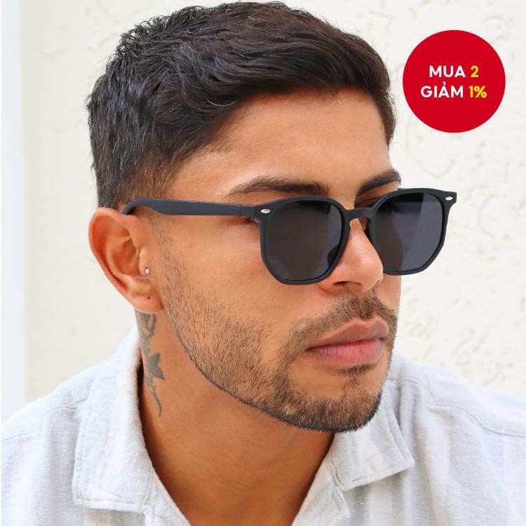 Kính râm đen lục giác mới UV400 bảo vệ phong cách retro unisex khung ...