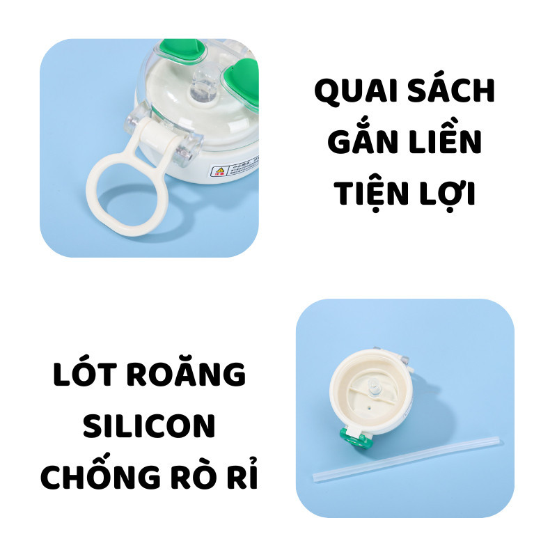 Bình đựng nước CAPYBARA 500ml cho bé, bình nước cute đi học cho bé trai và bé gái