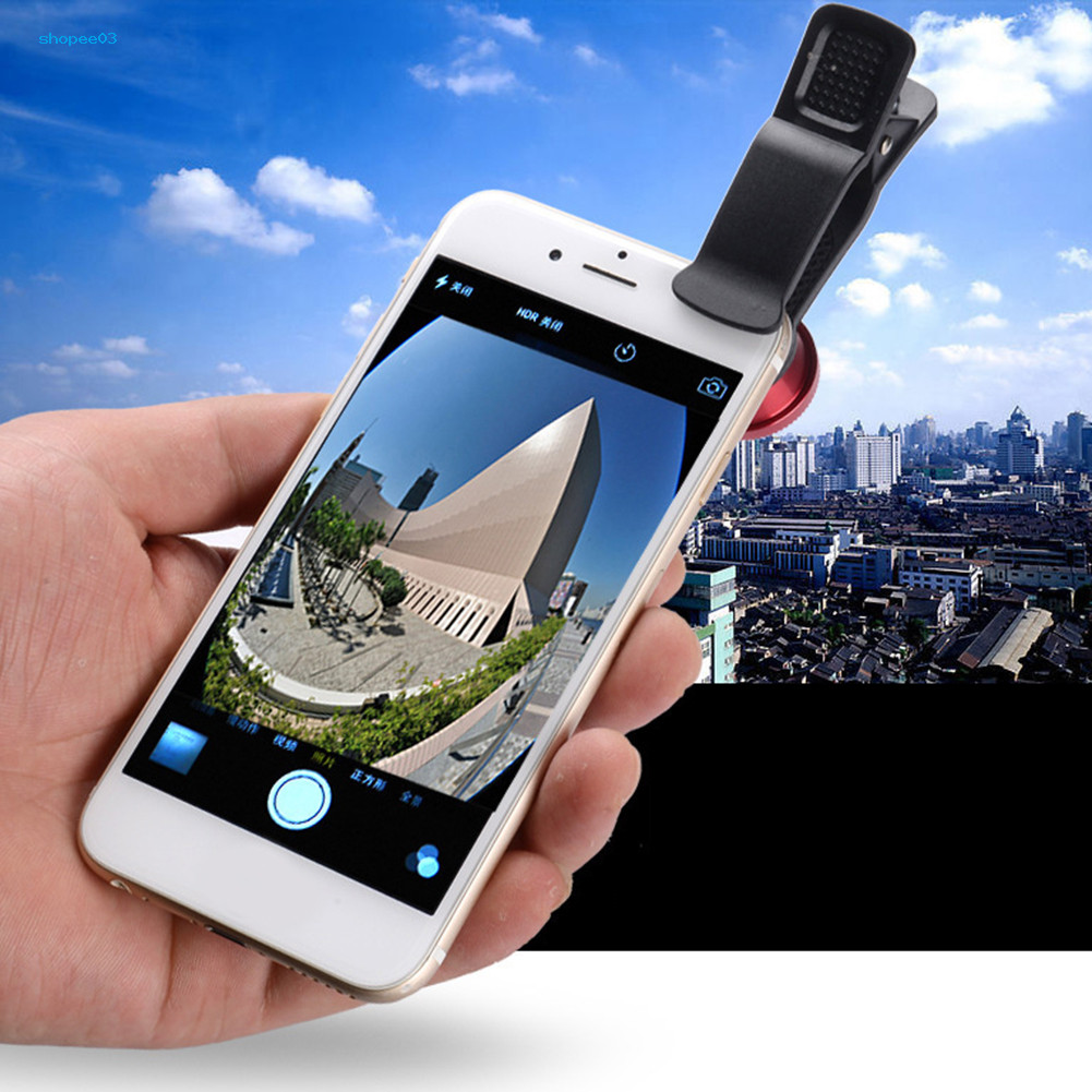 [Ky] Camera điện thoại di động 3 trong 1 Fish Eye Macro Bộ ống kính góc siêu rộng có kẹp