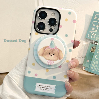 [Sheren] Ốp điện thoại hình chú chó con chấm bi nhỏ tươi thích hợp cho i16 15 14 13 12 11 pro max Vỏ bảo vệ chống sốc