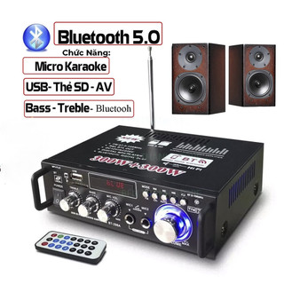 AIMVUKES Ampli Mini Bluetooth, Amply Karaoke BT-298A Công Suất Lớn Loa Bass Max 25 - Âm ly Gia Đình, Ô tô Chơi Nhạc Cực