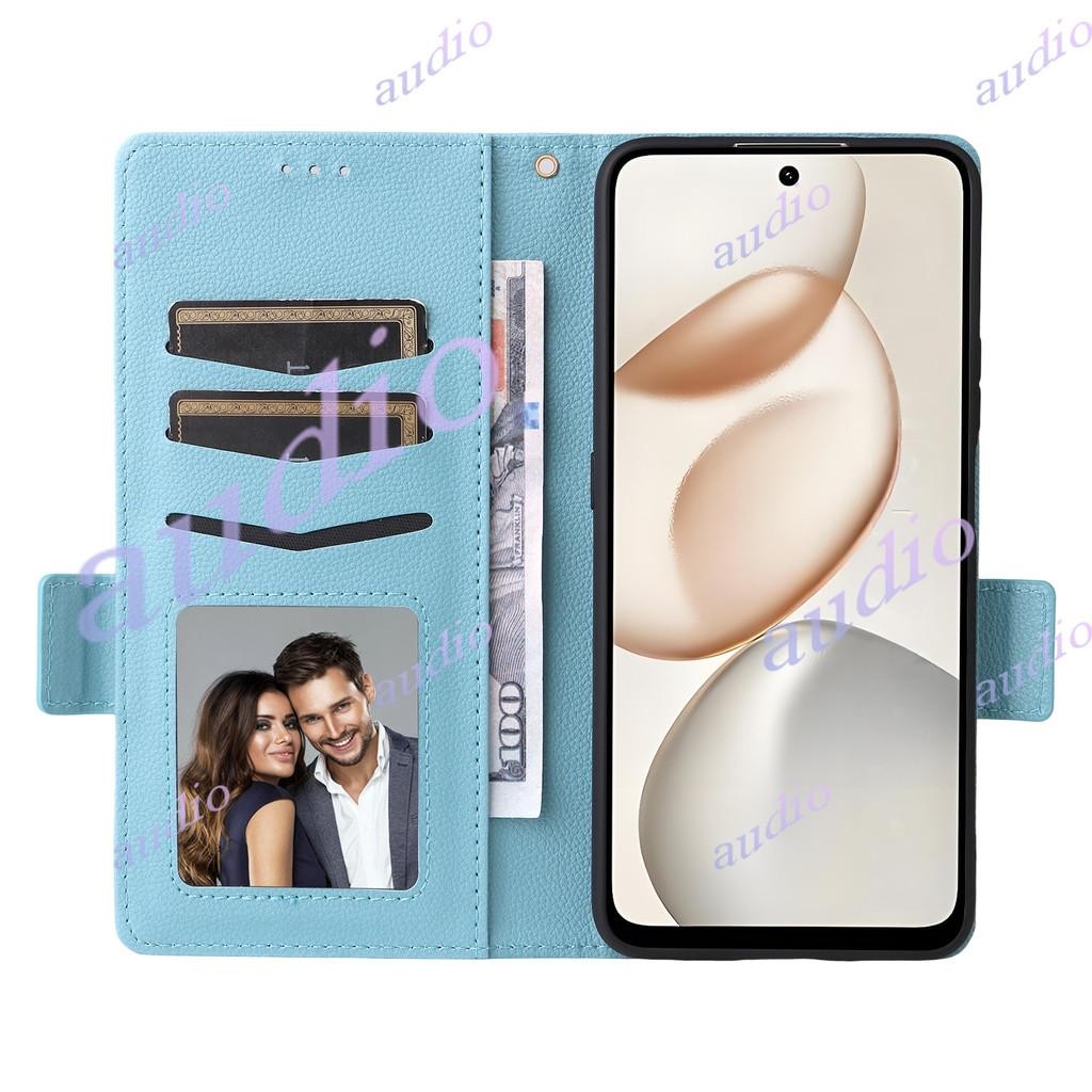 Vỏ lật da PU cho Honor X7d 5G/4G 2025, giá đỡ điện thoại, khe thẻ ví