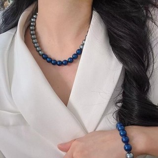 [ DAISYN ] N1004 vòng cổ ngọc trai mix màu xám xanh coban, dây chuyền ngọc trai nhân tạo , chuỗi hạt ngọc