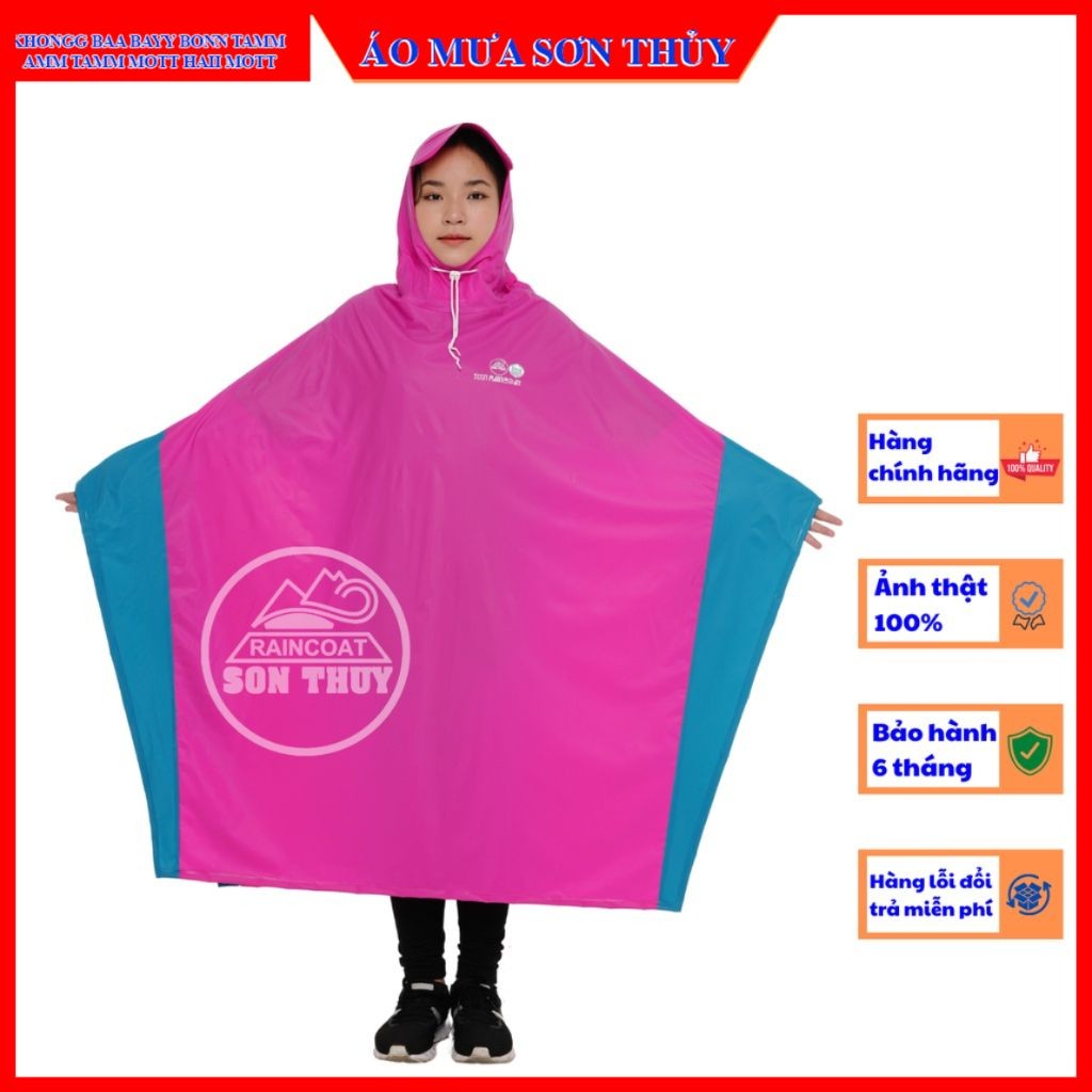 Áo mưa tuổi teen chính hãng Sơn Thủy, áo mưa choàng cho trẻ em 1m4-1m52, áo mưa trẻ em 12-16 tuổi aomuasonthuyhn