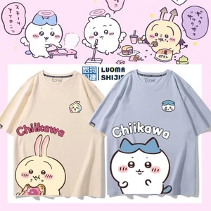 Chiikawa Hachiware Usagi Áo thun Cotton ngắn tay dễ thương mùa hè nam nguyên chất