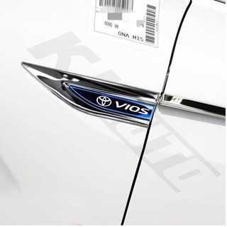 2 Chiếc Toyota Vios Xe Huy Hiệu Bên Cửa Fender Dán Kim Loại Xe Dán (Phải + Trái) Thép Không Gỉ Kim Loại Thân Logo Miếng Dán Cho Vios Ncp 150 AC100 XP150 Xp90 XP40 Ngoại Thất