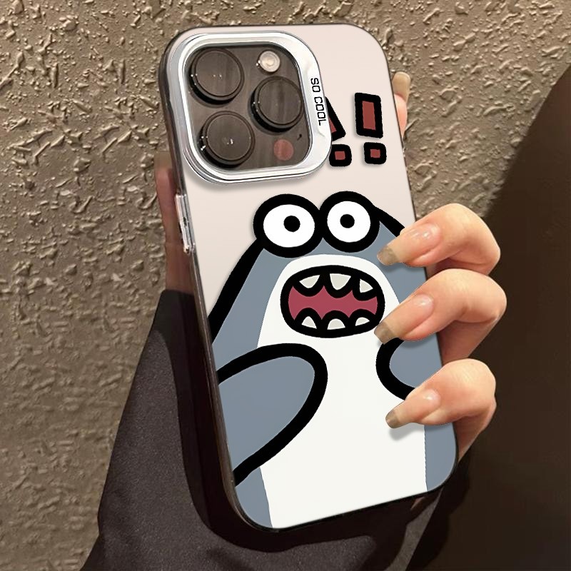 Ốp Lưng iPhone Hình Cá Mập Con Đáng Yêu - Tương Thích 16/15/14/13/12/11 Pro Max, XS Max, X