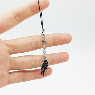 1 Mặt dây chuyền điện thoại di động Mặt dây chuyền hình con quạ đen