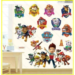 ST2 PAW Patrol 3D Giấy Dán Tường Ba Chiều Miếng Dán Trẻ Em Phòng Ngủ Phòng Khách Trang Trí Tiệc Sinh Nhật Trang Trí Gi