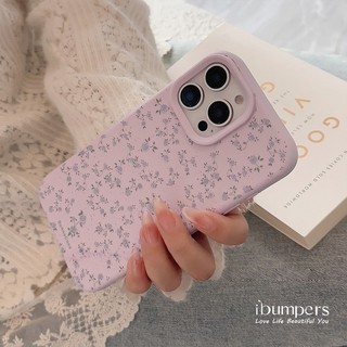 Ibumpers Vỏ Điện Thoại Màu Tím Họa Tiết Hoa Tươi Đơn Giản Cho iPhone 11 12 13 14 15 16 17 Pro Max Ốp Lưng Silicon Lỏng