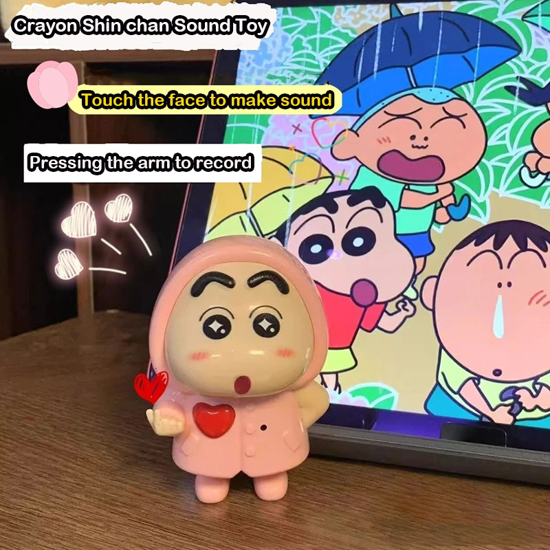Ghi Âm Mới Crayon Shin-Chan Dạ Quang Búp Bê Cảm Ứng Dễ Thương Mặt Âm Thanh 'I LOVE YOU 'Cặp Đôi Móc Khóa Đồ Chơi Mặt Dây Chuyền Trẻ Em Bé Gái Quà Tặng