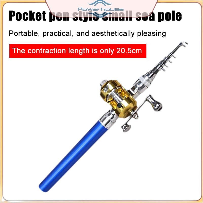 POWER Siêu Ngắn Thanh Bỏ Túi Thép Thanh Câu Cá Micro Nhỏ Cần Câu Cá 1m 1.4m 1.6 Trống Cuộn Đá Câu Cá.