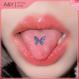 A & Y 316L Thép Titan Punk Rỗng Xuyên Lưỡi Nhẫn Dành Cho Nữ Trang Sức Cơ Thể Thời Trang Đơn Giản Lưỡi Đinh Viền Môi Trang Sức Cơ Thể.