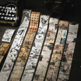 JIANWU 40mm * 200cm Trang Sách Cuộn Series Nhân Vật Vintage Phong Cảnh Chất Liệu Cắt Băng Washi Sáng Tạo Tạp Chí Văn Phòng Phẩm