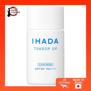 Ihada Medicated UV Face Protect Milk - Clear Beige Sunscreen Lotion 30ml [Quasi-drug] - Sunscreen, Makeup Base, Non-Greasy, Skin Soothing, Fragrance-Free- Direct from Japan