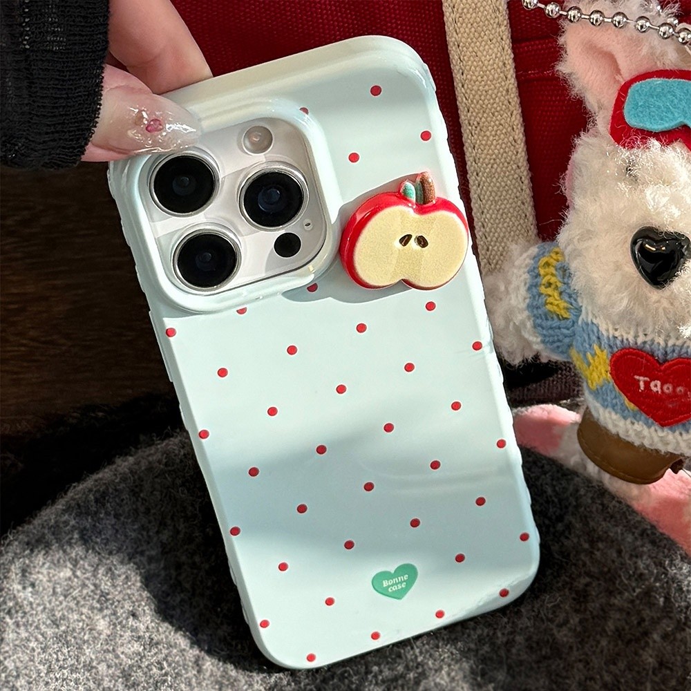 Ốp điện thoại mềm 3D Fruit Dots cho iPhone 17ProMax 16 15 14 13 12 Vỏ bảo vệ chống sốc
