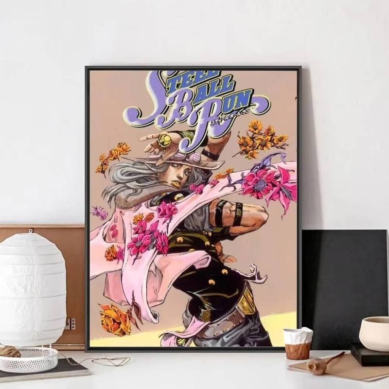 Anime JoJo 's Bizarre Adventure Poster, Không Khung Poster, Kraft, Câu Lạc Bộ, Thanh, Giấy, Vintage, Tranh Treo Tường, Phòng Ngủ, Nhãn Dán Học Tập