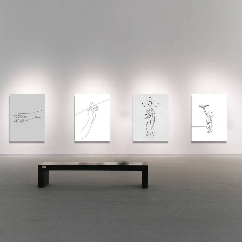 Line Art Canvas Tranh Hình Học Tối Giản Chân Dung Với Đường Sạch Nghệ Thuật Trang Trí Tường Nhà Canvas Poster