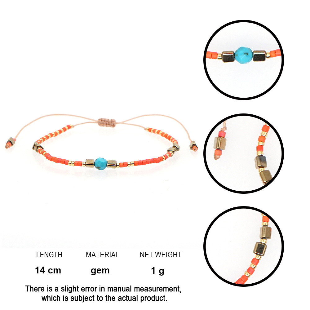 Vòng tay handmade phong cách boho với đá bán quý, phù hợp làm quà tặng