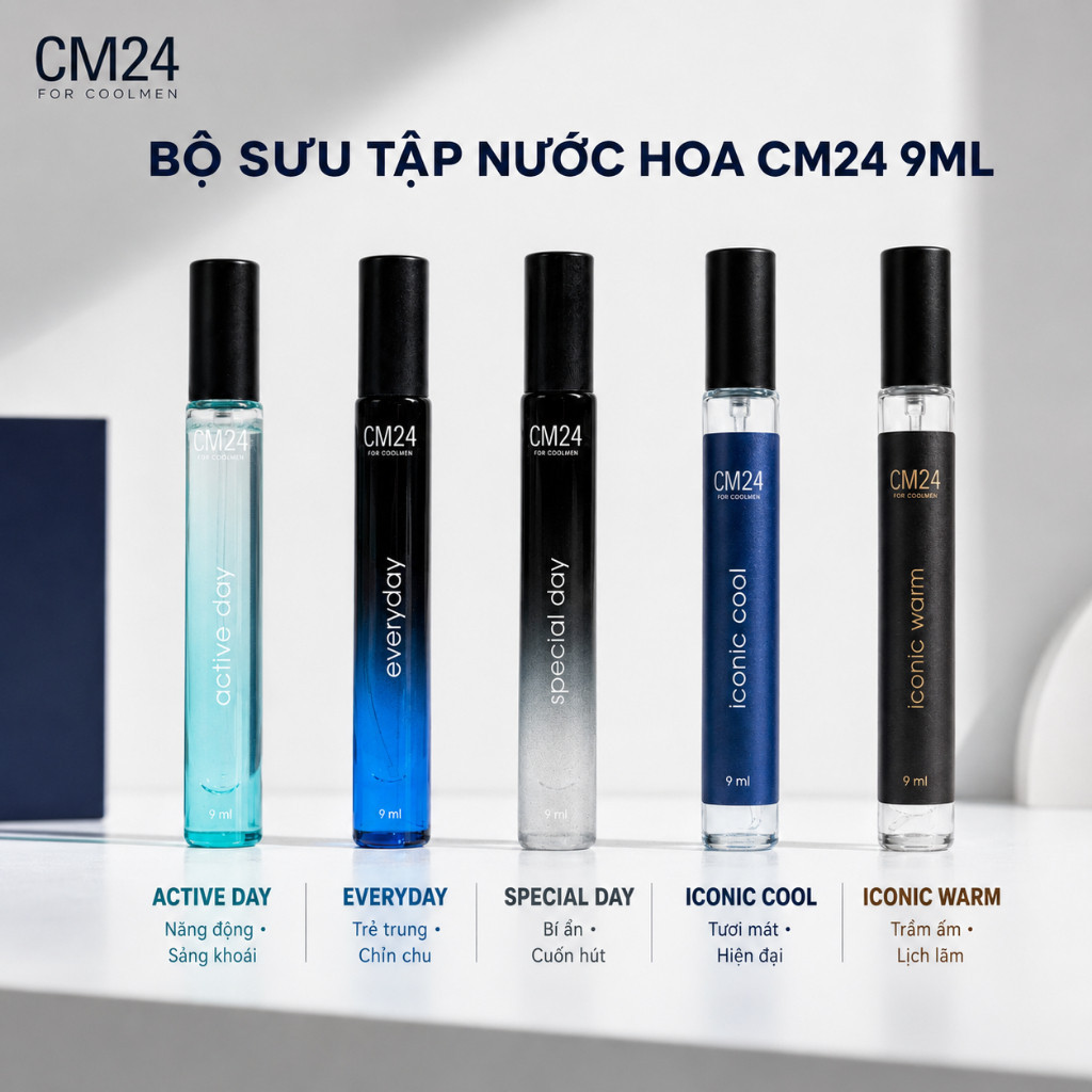 Nước Hoa Nam Cao Cấp Hương Nam Tính, Mạnh Mẽ Lưu Hương Đến 8H CM24 by Coolmen 9ml