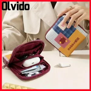 Túi đựng đồ trang sức du lịch OLVIDO, Túi đựng đồ trang sức nhiều lớp di động, Túi đựng đồ trang sức bằng da PU chống thấm nước phong cách Dopamine