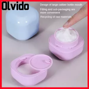 Hộp kem dưỡng da mặt OLVIDO, Chai nhựa 30 / 50g có thể nạp lại, |Bình dưỡng da mặt vuông ngoài trời