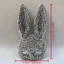BRBRAA Bunny Nửa Mặt, Chụp Ảnh Tai Thỏ Đính Pha Lê, Sáng Tạo Full Acrylic Kim Cương Giả Lấp Lánh Halloween