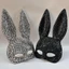 BRBRAA Bunny Nửa Mặt, Chụp Ảnh Tai Thỏ Đính Pha Lê, Sáng Tạo Full Acrylic Kim Cương Giả Lấp Lánh Halloween