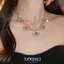 Sang Trọng Đính Kim Cương Rỗng Hình Quạt Vòng Cổ Bông Tai Bộ Pháp Retro Phong Cách Tòa Án Xương Đòn Dây Chuyền Tiệc Đầm Vòng Cổ 2026-6-11