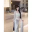 Áo thun dài tay ren kim cương phong cách Hot Girl có dây xuyên thấu Slim-Fit Phiên bản mỏng hơn mùa hè