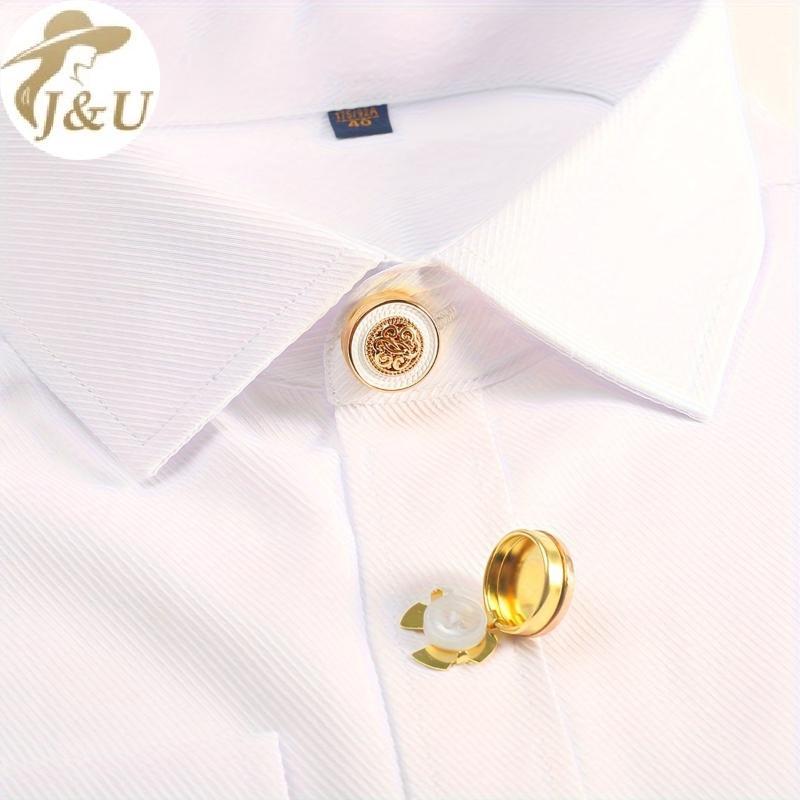 JU 2 Chiếc Kim Loại Khuy Sét Thời Trang Quần Áo Trang Trí Nút Áo Sơ Mi Retro Nút Bao Phù Hợp Với Phụ Kiện Giáng Sinh Ngày Lễ Quà Tặng VN