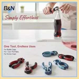 Dụng cụ mở nắp chai tiện ích nhà bếp hữu ích B & N 6 trong 1 Bình đa chức năng có thể loại bỏ nắp đậy Viêm khớp Thân thiện với người cao tuổi Tiệc tại nhà.