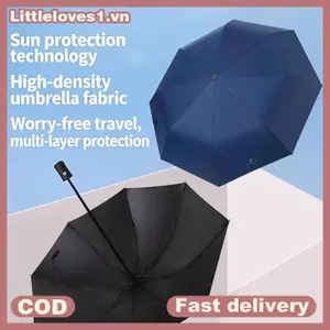 Littleloves1 Chống Tia UV Chống Gió 3 Gấp Ô Tự Động Gấp Nắng Mưa Dù Cho Nơi Làm Việc VN