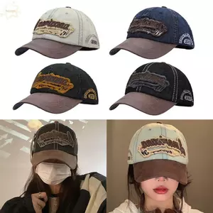 Mũ bóng chày cổ điển của Mỹ AWNGD, Mũ chống nắng bằng vải Cotton nối Denim thường ngày, Tấm che nắng thời trang có thể giặt được Mũ bóng chày Hip Hop Xuân Hè Thu Đông