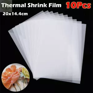 AMBU 3 / 5 / 10 Tấm Nhựa Thu Nhỏ, Phim Thu Nhiệt Mờ DIY, Giấy Phim Nghệ Thuật Thu Nhỏ Trong Suốt Cho Đồ Dùng Handmade Làm Tiệc Deco