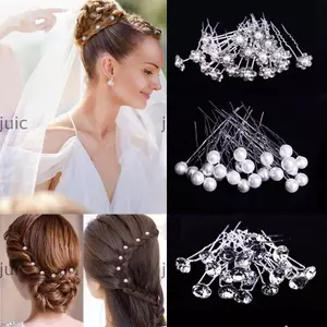 JUIC 20 Chiếc Hoa Kẹp Tóc Dính Cưới Pha Lê Kẹp Tóc Phụ Kiện Tóc Cô Dâu Mũ Đội Đầu