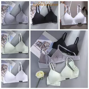 Áo ngực Cotton IAPPORTUNIA, không có vòng thép Áo ngực mỏng màu trơn, thoải mái khi mặc đồ lót đẩy liền mạch thoáng khí