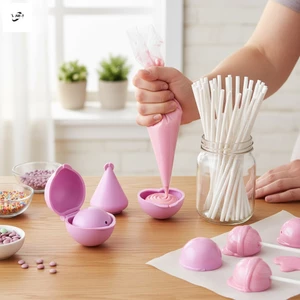 4 Hình DIY Mini Cake Pop Khuôn Có Thể Tái Sử Dụng Dễ Dàng Phát Hành Khuôn Bánh Trẻ Em Phụ Kiện Làm Bánh