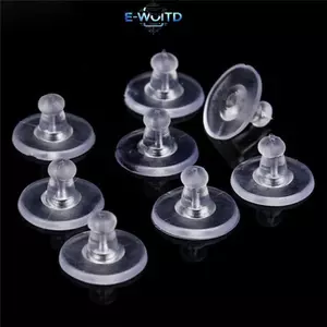 E-WOITD 50 Chiếc Bông Tai Cao Su Hạng Nặng Bas Tay Giá Đỡ Nút Chặn Đai Ốc Mềm Silicone E-WOITD