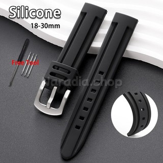 Dây đeo đồng hồ silicon chống thấm nước 18-30mm Dây đeo đồng hồ cao su mềm dành cho nam nữ Dây đeo thay thế