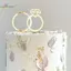 HL Nhẫn Kim Cương Acrylic Trang Trí Bánh Cưới Nướng Tiệc Quà Tặng Món Tráng Miệng Phụ Kiện LMWU