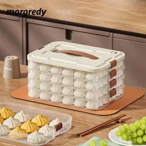 Hộp Tủ Đông MARGREDY, Hộp Bảo Quản Bánh Bao Tươi Dung Tích Lớn, Cấp Thực Phẩm Kín Nhiều Lớp 1 / 2 / 3 / 4 / Lớp Hộp Đựng Thực Phẩm Nhà Bếp