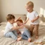 3 Quần Cho Bé Trai 0-3 Tuổi Gấu Đáng Yêu Thêu Eo Co Giãn Quần Dài Để Mặc Hàng Ngày
