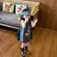 Bé gái (80-130) Váy hoạt hình phong cách mới mùa hè Mickey màu xám khổng lồ