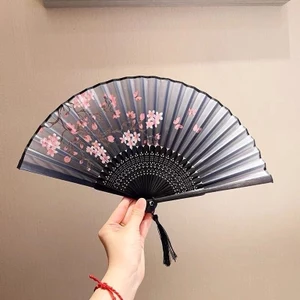 Bạn Gái Bộ Quạt Cổ Quạt Gấp Mới Phong Cách Trung Hoa Có Thể Gập Lại Kích Thước Thanh Lịch Quạt Nhỏ Phong Cách Trung Hoa Nữ Hanfu Quạt